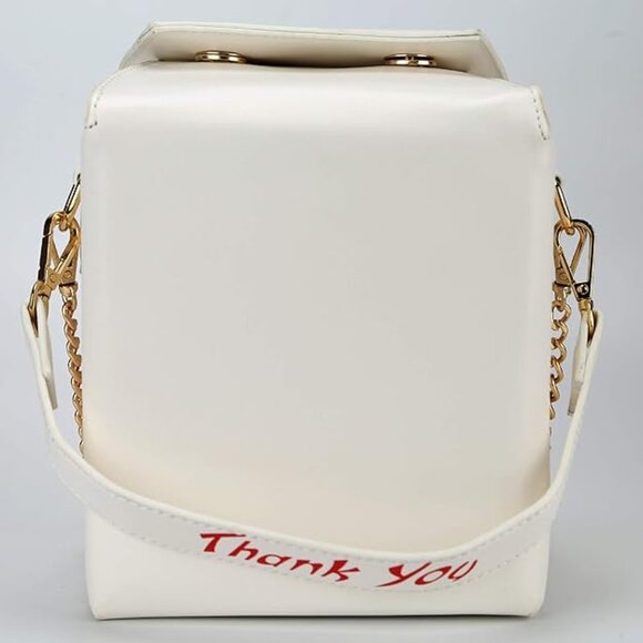 The Box Bag for Women's Chinese Print Leather White #819 - Picture 6 of 15
